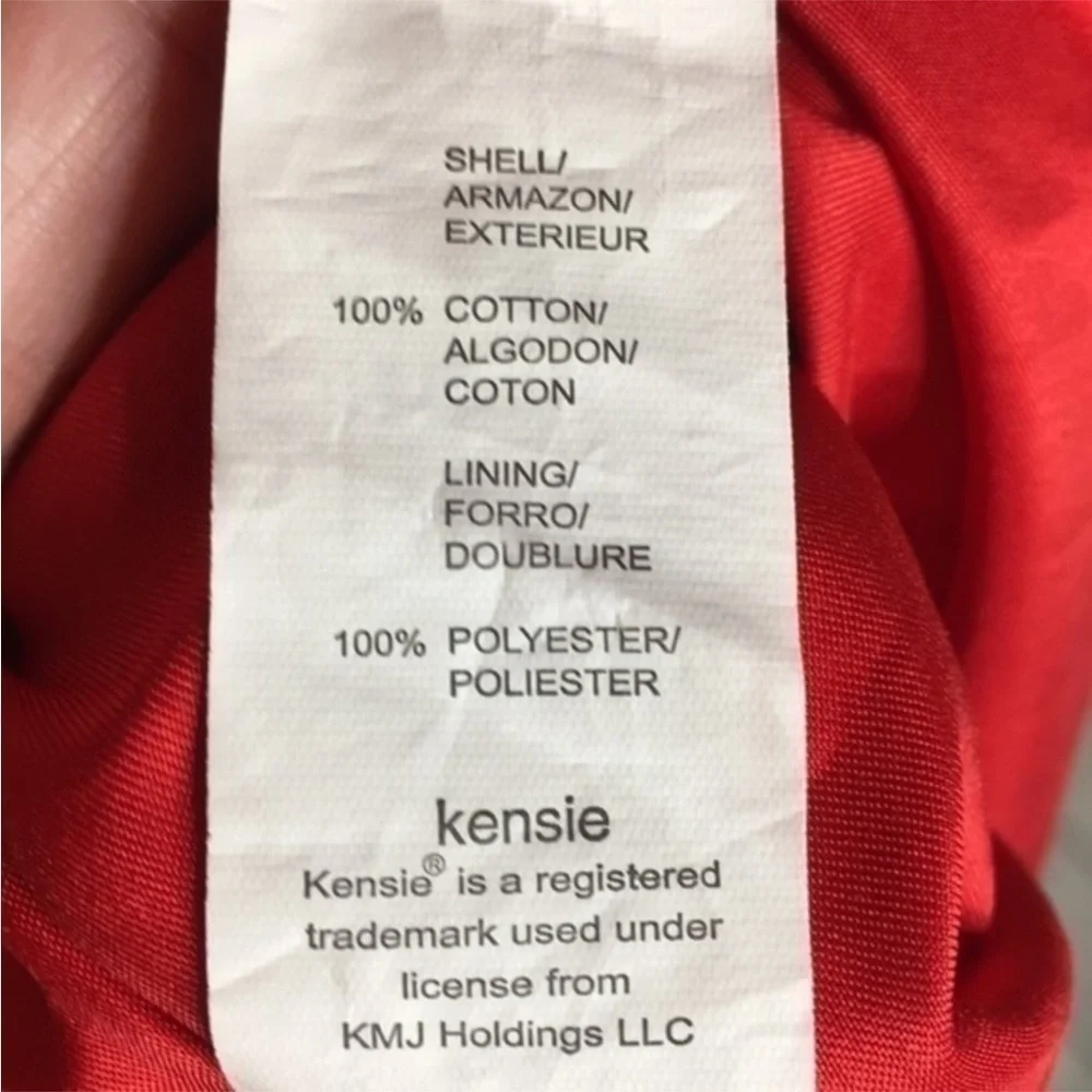 Kensie Red Peach Colorblock Floral lace dress